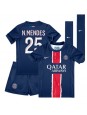 Billige Paris Saint-Germain Nuno Mendes #25 Hjemmedraktsett Barn 2024-25 Kortermet (+ Korte bukser)